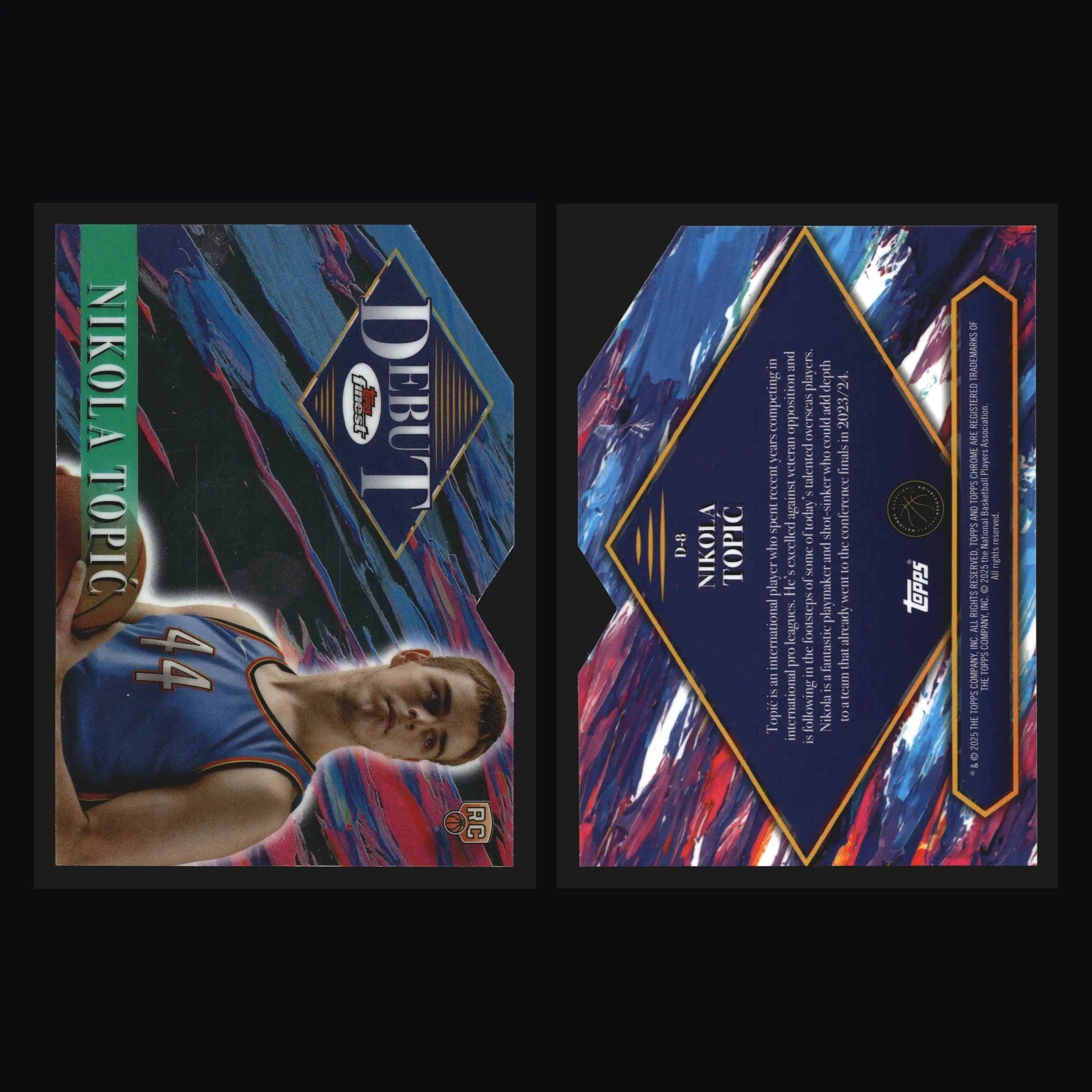 2024-25 Topps Finest Debut Nikola Topic #D-8 Thunder RC - Basketball Card Single