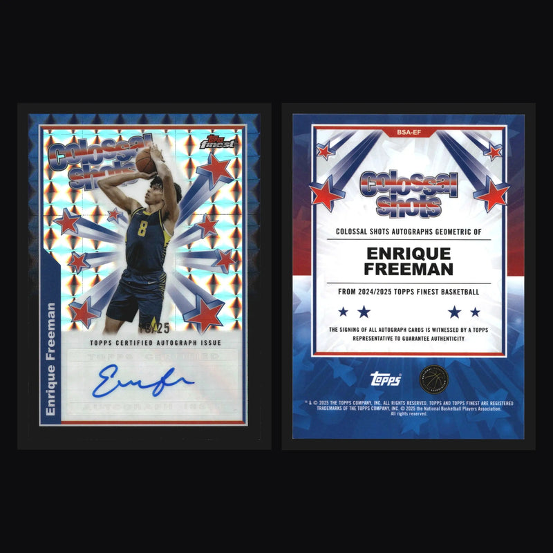 2024-25 Topps Finest Enrique Freeman #BSA-EF Colossal Shots Black Geo /25 - Basketball Card Single