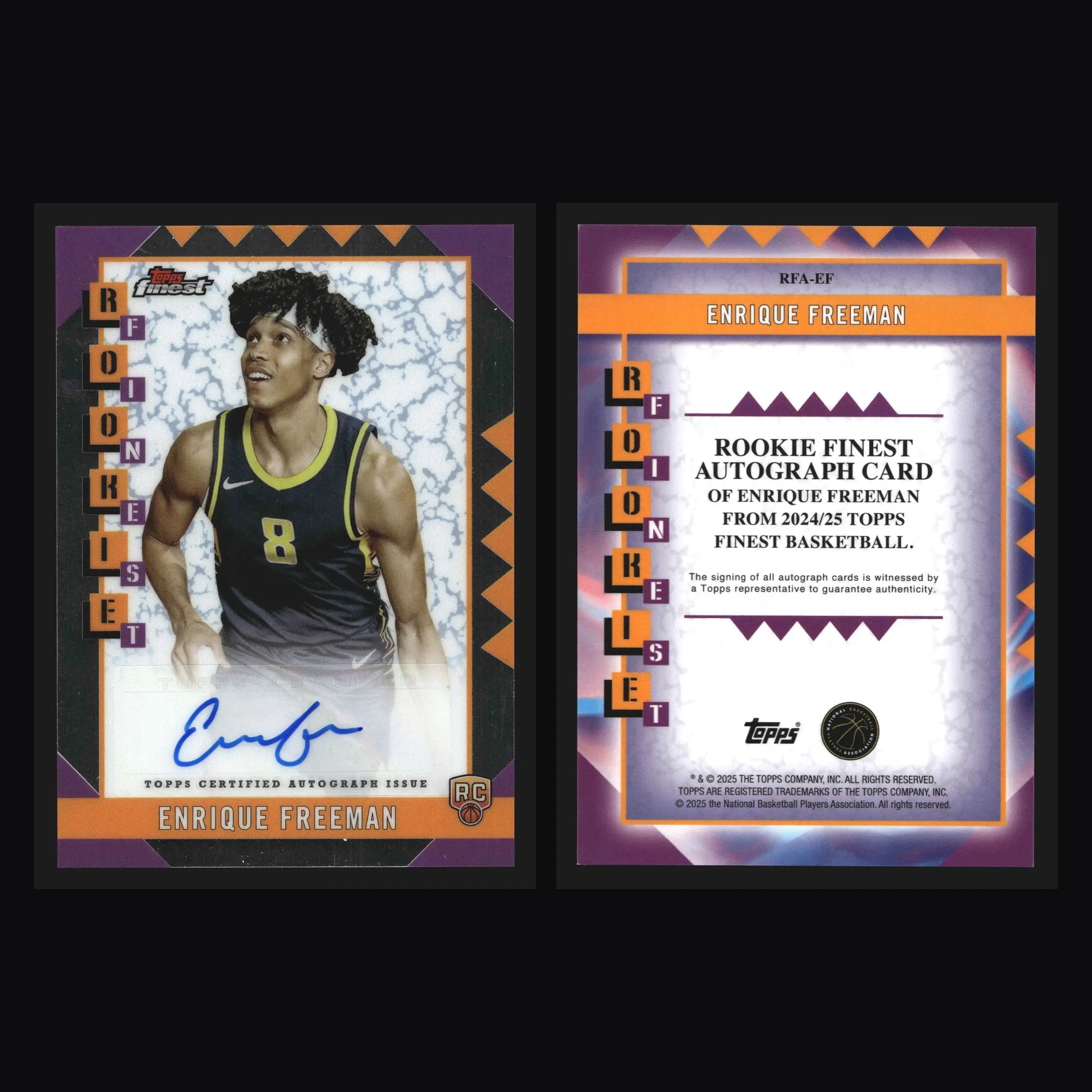 2024-25 Topps Finest Enrique Freeman #RFA-EF Rookie Auto RC Pacers - Basketball Card Single