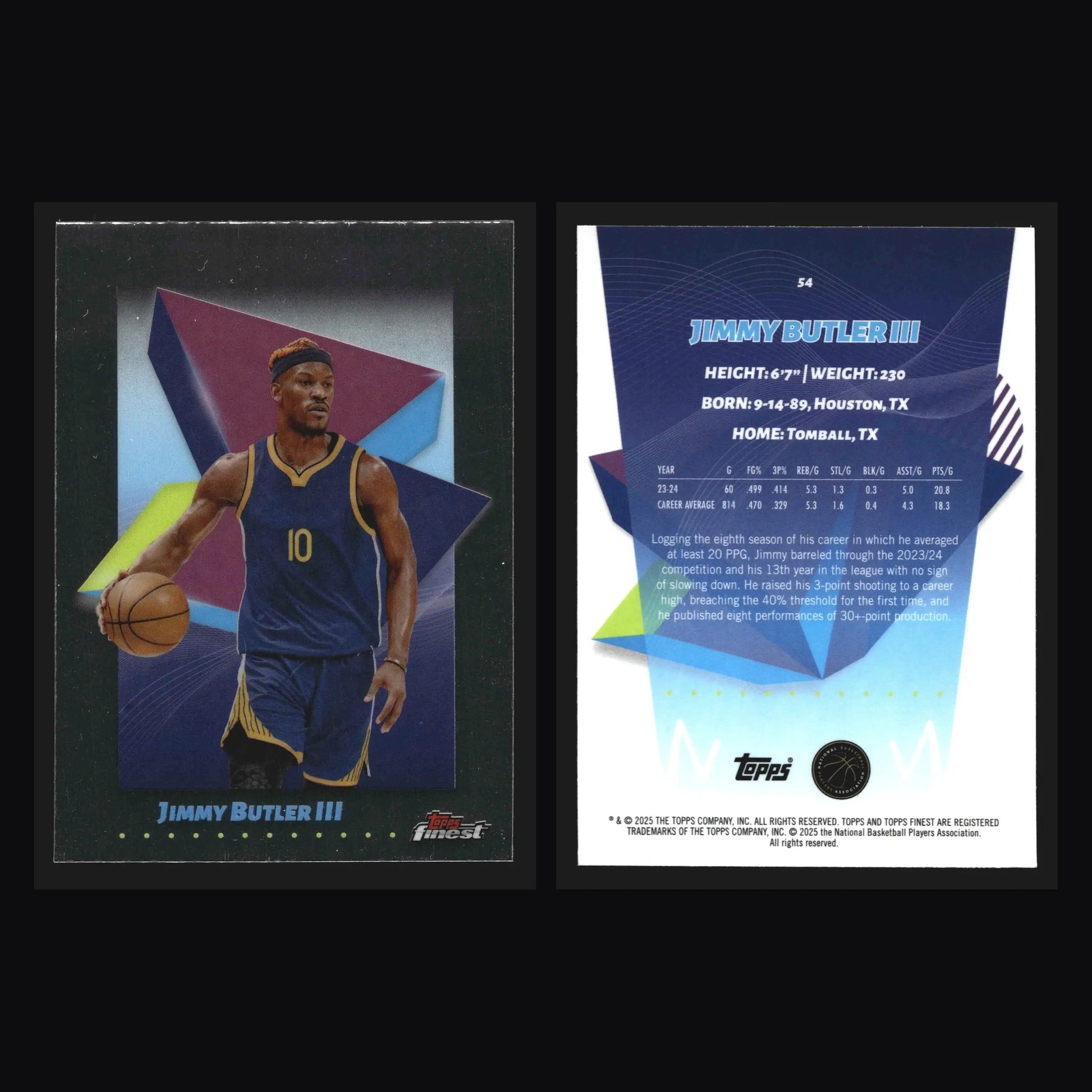 2024-25 Topps Finest Jimmy Butler III #54 Golden State Warriors - Basketball Card Single