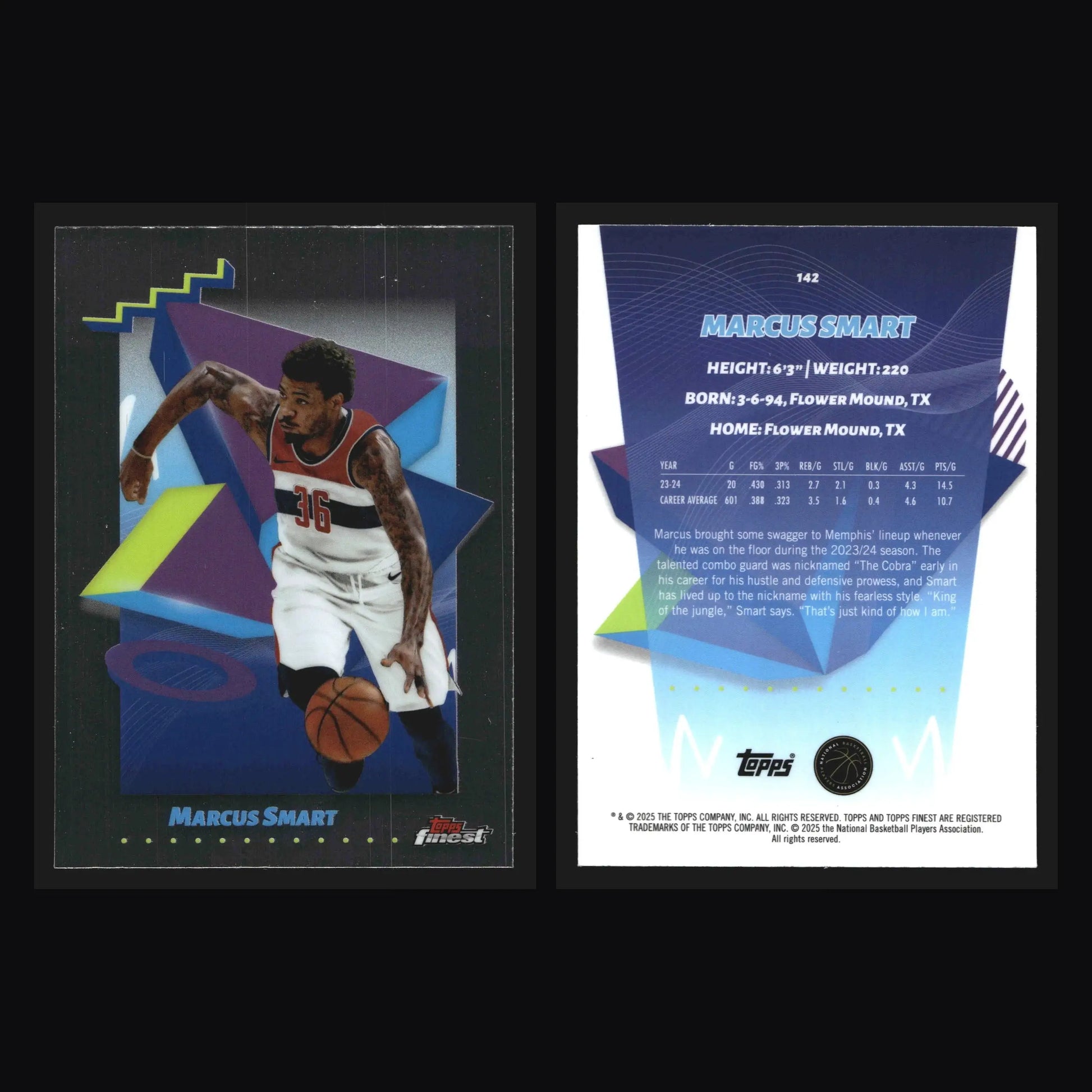2024-25 Topps Finest Marcus Smart #142 Wizards - Basketball Card Single