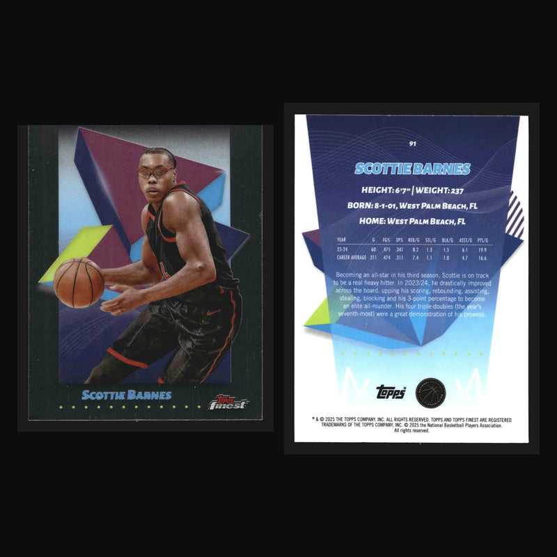 2024-25 Topps Finest Scottie Barnes #91 Toronto Raptors