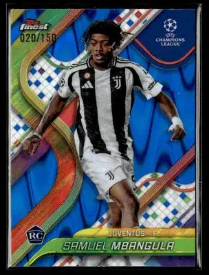 2024-25 Topps Finest UEFA Club #117 Samuel Mbangula Blue Refractor - #020/150 - Soccer Card Single
