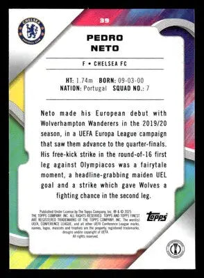 2024-25 Topps Finest UEFA Club Comp #39 Pedro Neto - Other