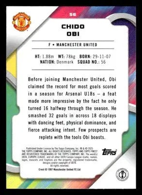 2024-25 Topps Finest UEFA Club Comp #56 Chido Obi - Other