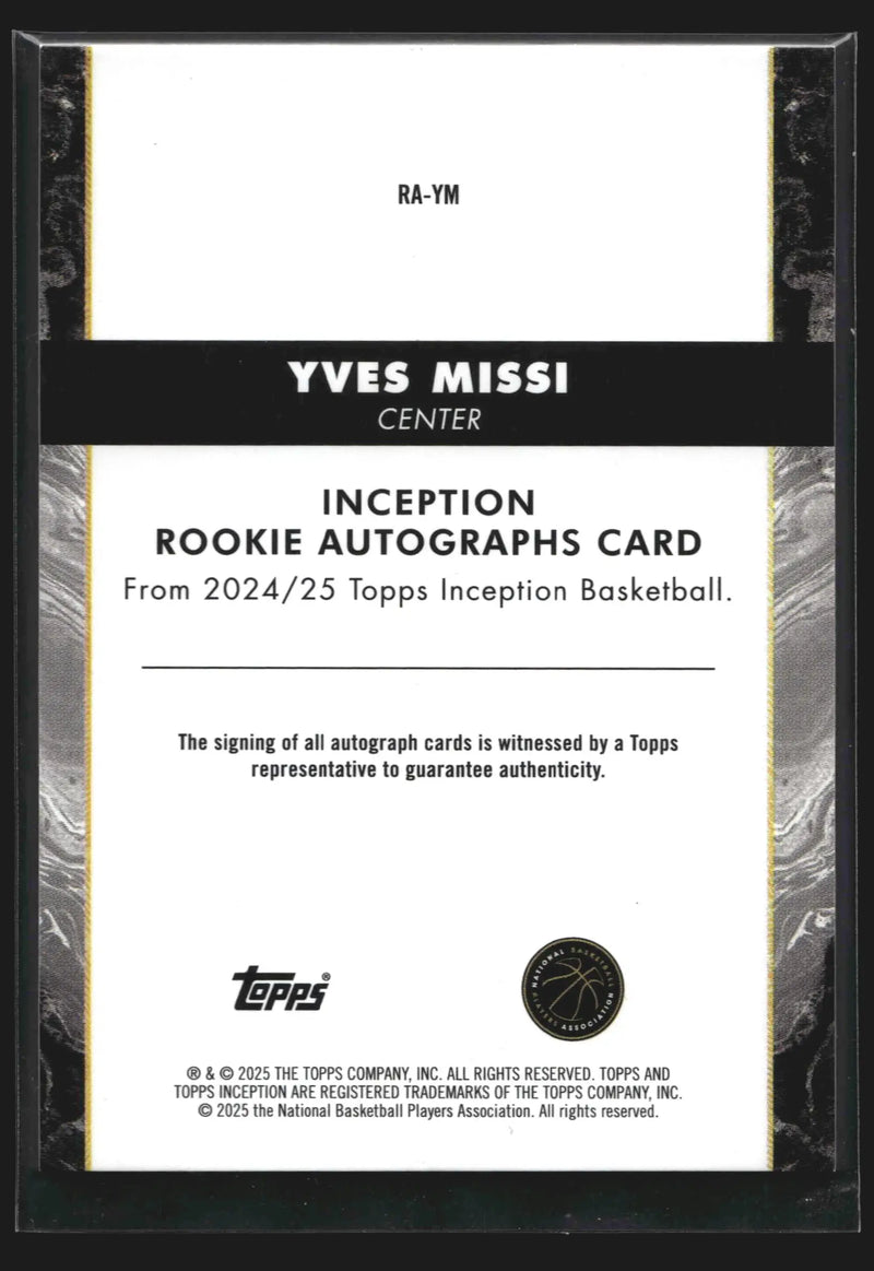 2024-25 Topps Inception Yves Missi Rookie Auto #RA-YM RC Pelicans
