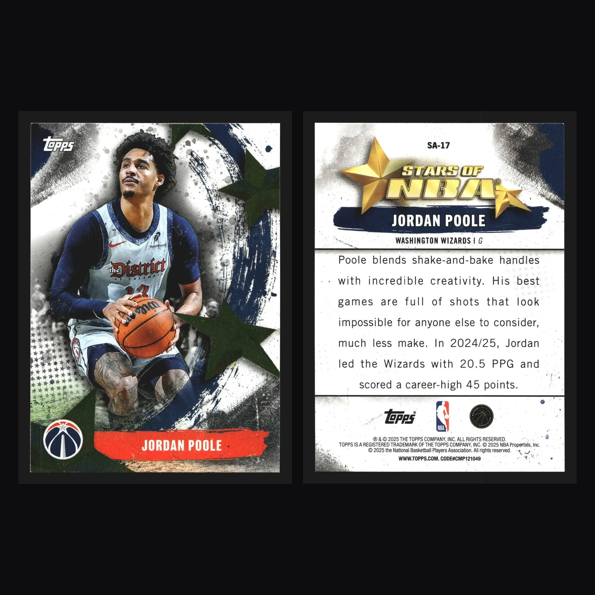 2024-25 Topps Jordan Poole #94 Crackleboard Wizards - Basketball Card Single