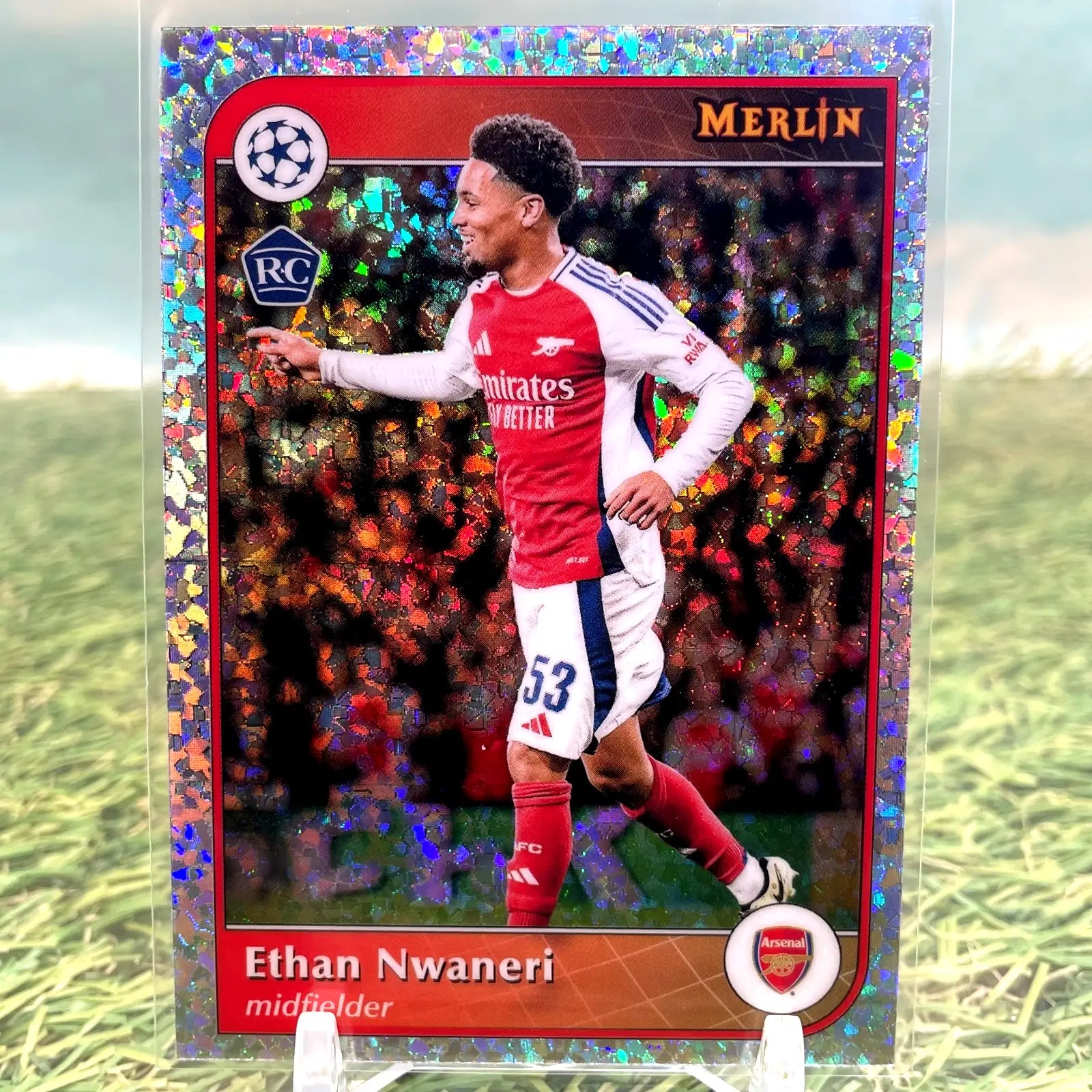 2024-25 Topps Merlin Ethan Nwaneri #53 Mini Diamond Arsenal (RC) - Soccer Card Single