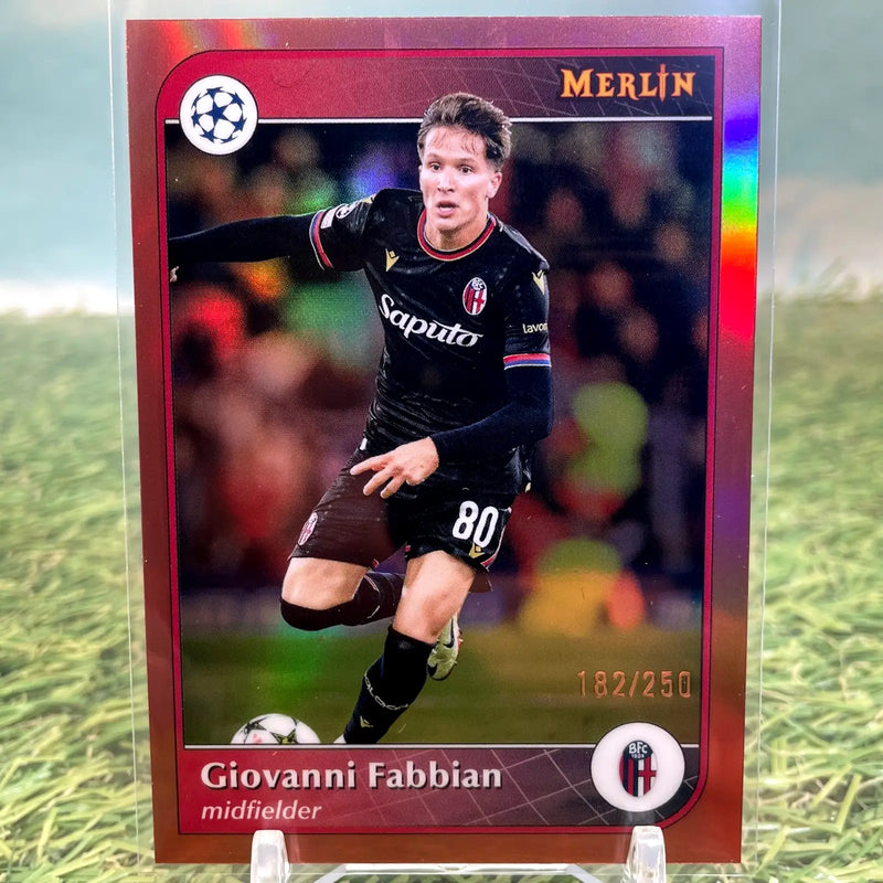 2024-25 Topps Merlin Giovanni Fabbian Rose Gold Refractor /250 #64 - Soccer Card Single