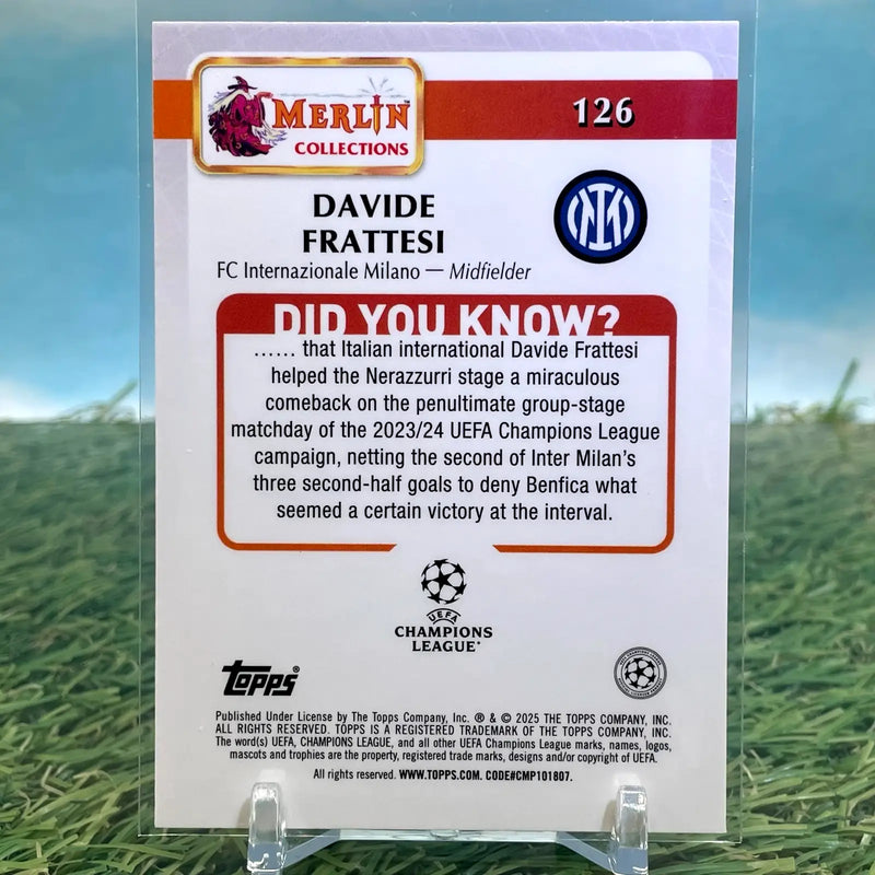 2024-25 Topps Merlin UEFA Davide Frattesi Logofractor Inter #126 - Soccer Card Single