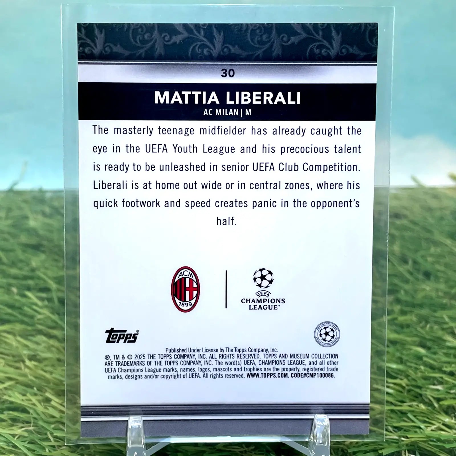 2024-25 Topps Museum Collection UCC Soccer #30 Mattia Liberali Rookie (RC) - Soccer Card Single