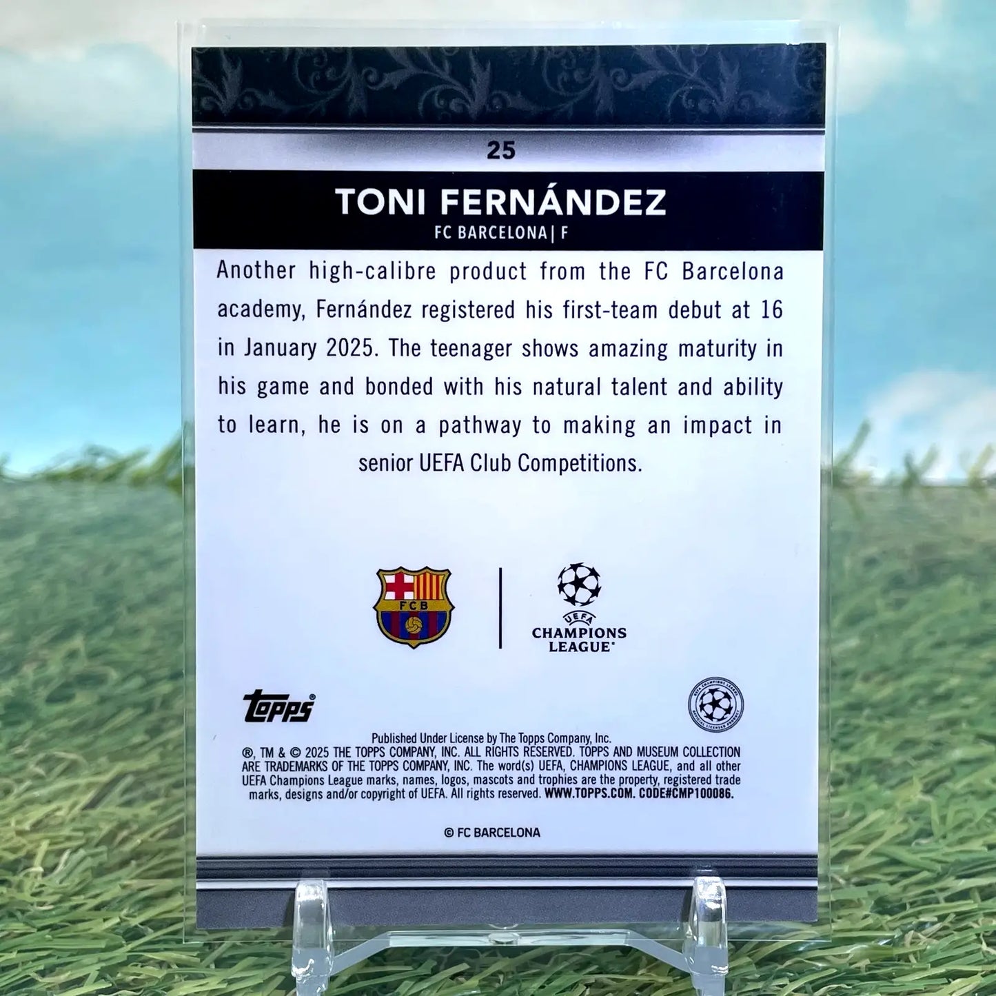 2024-25 Topps Museum Collection UEFA #25 Toni Fernandez (RC) Rookie FC Barcelona - Soccer Card Single