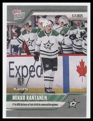 2024-25 Topps Now Mikko Rantanen 3rd in History with consecutive hat tricks - Hockey Card Single