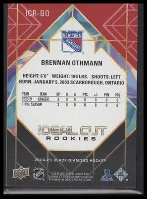 2024-25 UD Black Diamond #ICR-BO Brennan Othmann Ideal Cut Rookies Red #07/10 - Hockey Card Single
