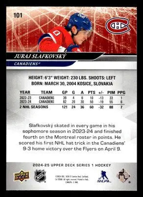2024-25 Upper Deck #101 Juraj Slafkovsky - Hockey Card Single