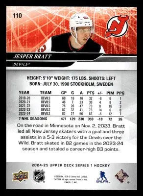 2024-25 Upper Deck #110 Jesper Bratt - Hockey Card Single