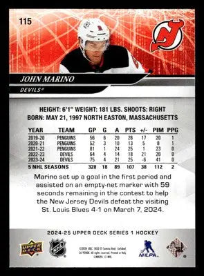 2024-25 Upper Deck #115 John Marino - Hockey Card Single