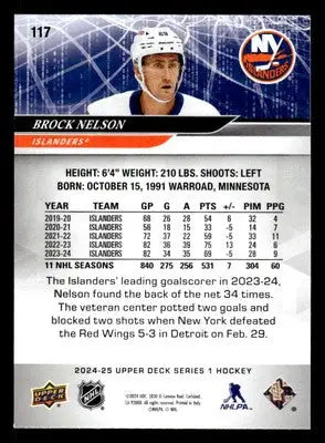 2024-25 Upper Deck #117 Brock Nelson - Hockey Card Single