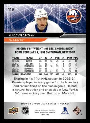 2024-25 Upper Deck #119 Kyle Palmieri - Hockey Card Single