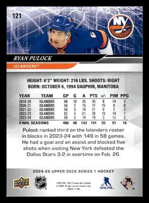 2024-25 Upper Deck #121 Ryan Pulock - Hockey Card Single