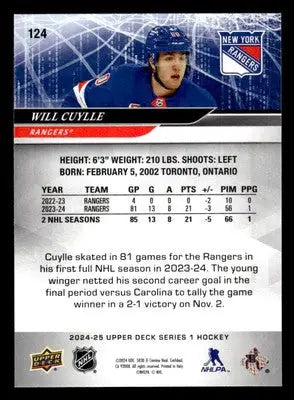 2024-25 Upper Deck #124 Will Cuylle - Hockey Card Single