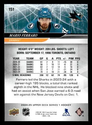 2024-25 Upper Deck #151 Mario Ferraro - Hockey Card Single