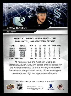 2024-25 Upper Deck #152 Jared McCann - Hockey Card Single