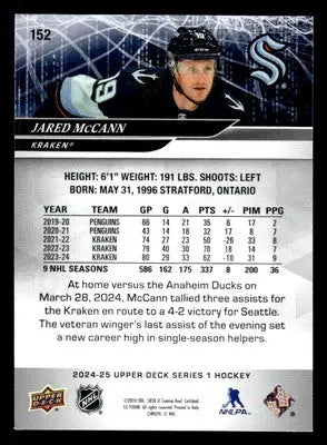 2024-25 Upper Deck #152 Jared McCann - Hockey Card Single