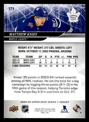 2024-25 Upper Deck #171 Matthew Knies - Hockey Card Single