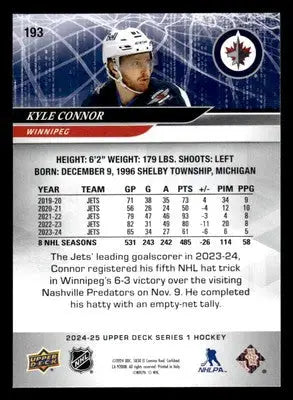 2024-25 Upper Deck #193 Kyle Connor - Hockey Card Single