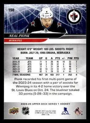 2024-25 Upper Deck #198 Neal Pionk - Hockey Card Single