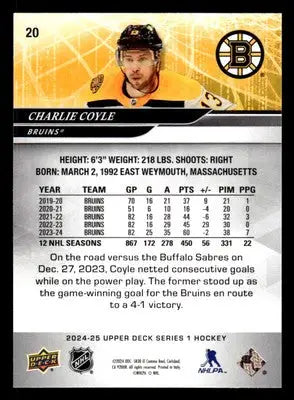 2024-25 Upper Deck #20 Charlie Coyle - Hockey Card Single