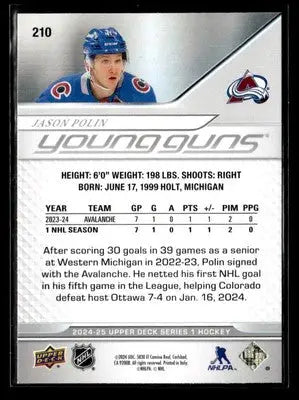 2024-25 Upper Deck #210 Jason Polin - Hockey Card Single