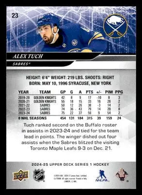2024-25 Upper Deck #23 Alex Tuch - Hockey Card Single