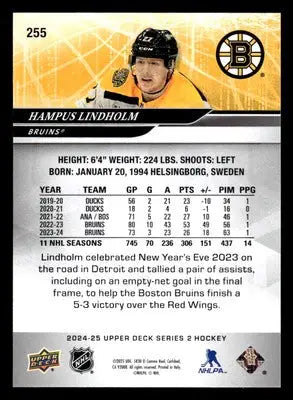 2024-25 Upper Deck #255 Hampus Lindholm - Hockey Card Single