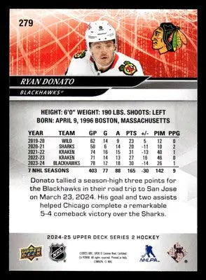 2024-25 Upper Deck #279 Ryan Donato - Hockey Card Single