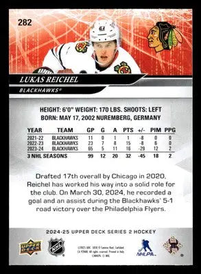 2024-25 Upper Deck #282 Lukas Reichel - Hockey Card Single