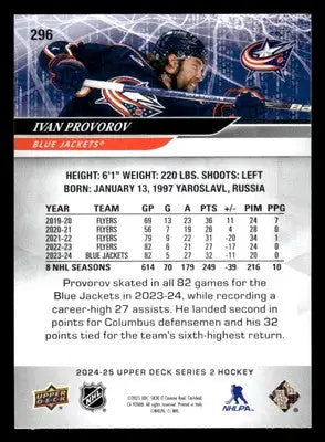 2024-25 Upper Deck #296 Ivan Provorov - Hockey Card Single
