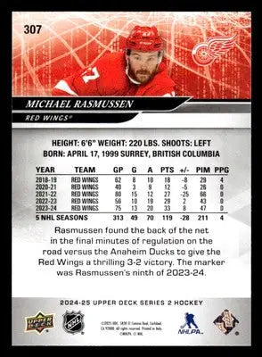 2024-25 Upper Deck #307 Michael Rasmussen - Hockey Card Single