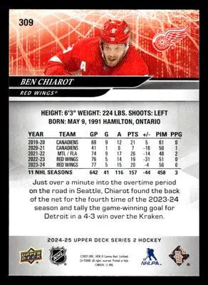 2024-25 Upper Deck #309 Ben Chiarot - Hockey Card Single