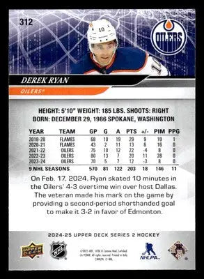 2024-25 Upper Deck #312 Derek Ryan - Hockey Card Single
