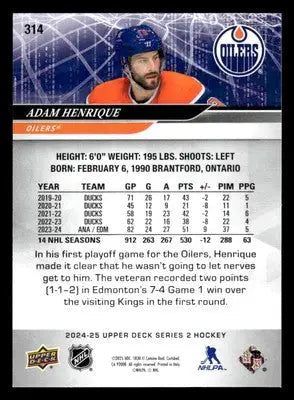 2024-25 Upper Deck #314 Adam Henrique - Hockey Card Single