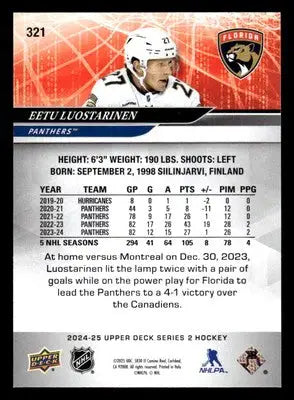 2024-25 Upper Deck #321 Eetu Luostarinen - Hockey Card Single