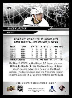 2024-25 Upper Deck #324 Anze Kopitar - Hockey Card Single