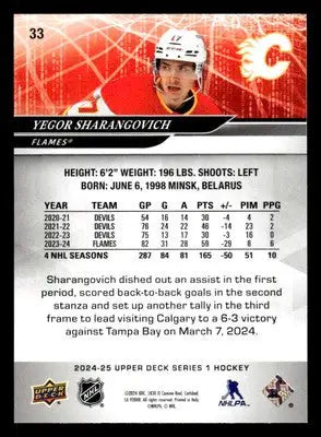 2024-25 Upper Deck #33 Yegor Sharangovich - Hockey Card Single