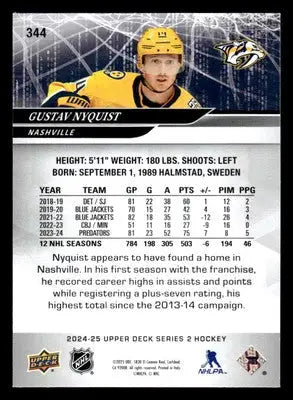 2024-25 Upper Deck #344 Gustav Nyquist - Hockey Card Single