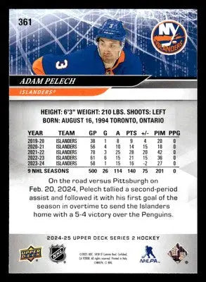 2024-25 Upper Deck #361 Adam Pelech - Hockey Card Single