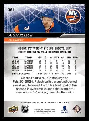 2024-25 Upper Deck #361 Adam Pelech - Hockey Card Single