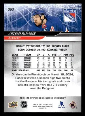 2024-25 Upper Deck #363 Artemi Panarin - Hockey Card Single