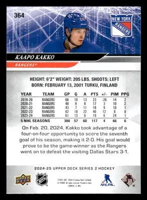2024-25 Upper Deck #364 Kaapo Kakko - Hockey Card Single